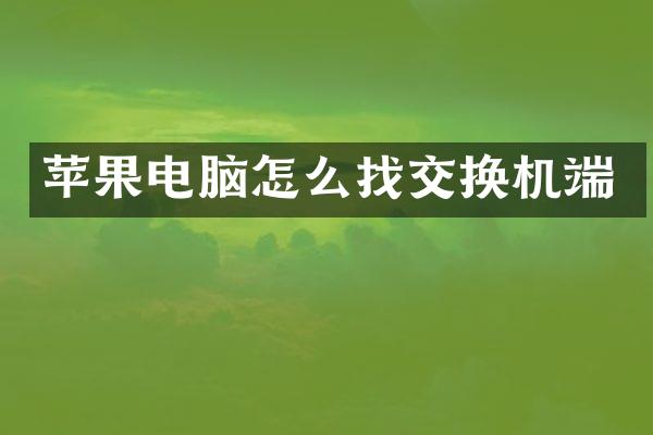 苹果电脑怎么找交换机端