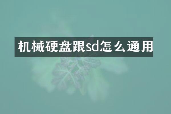 机械硬盘跟sd怎么通用