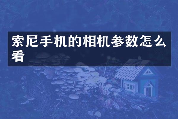 索尼手机的相机参数怎么看