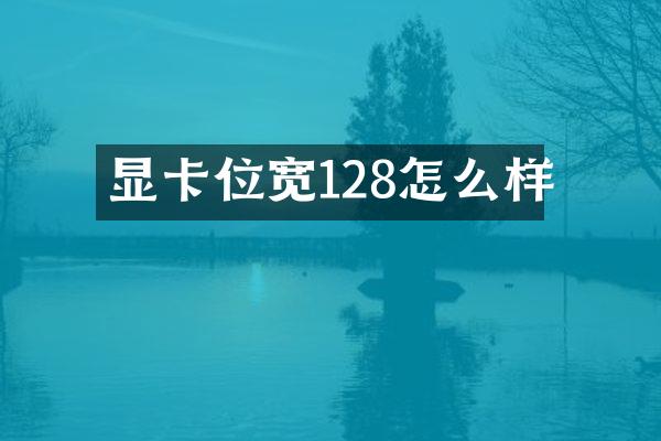 显卡位宽128怎么样