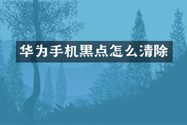 华为手机黑点怎么清除