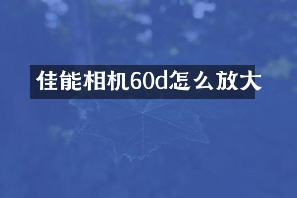 佳能相机60d怎么放大