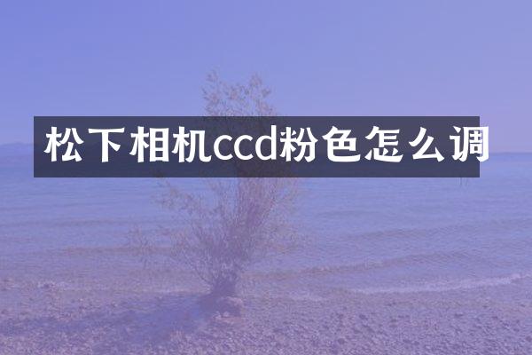 松下相机ccd粉色怎么调