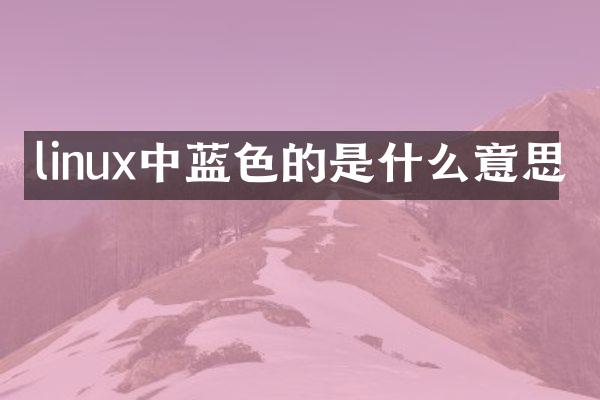 linux中蓝色的是什么意思