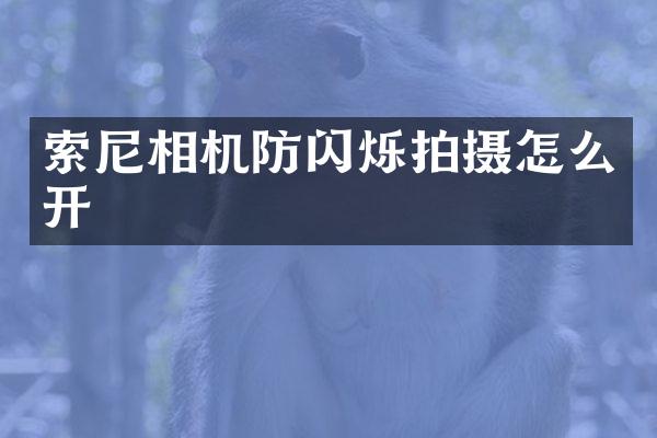 索尼相机防闪烁拍摄怎么开