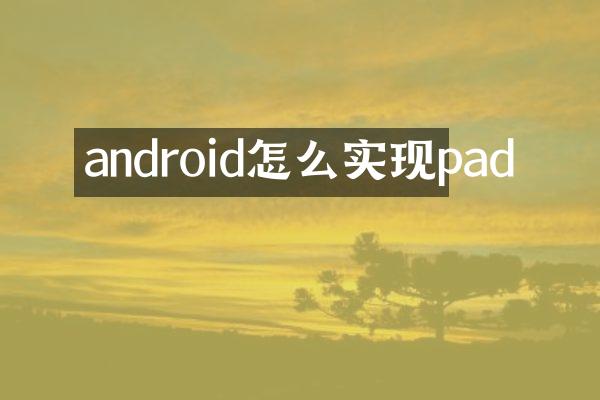 android怎么实现pad