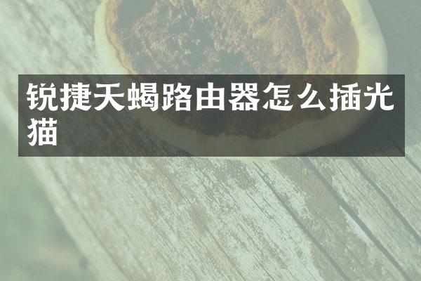 锐捷天蝎路由器怎么插光猫