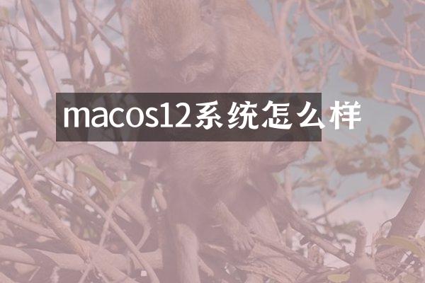 macos12系统怎么样