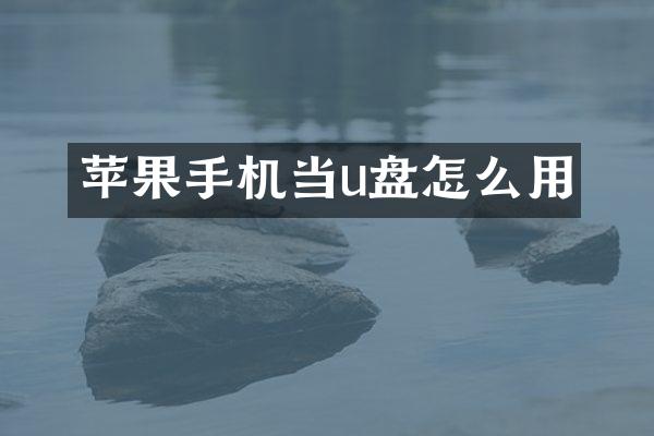 苹果手机当u盘怎么用