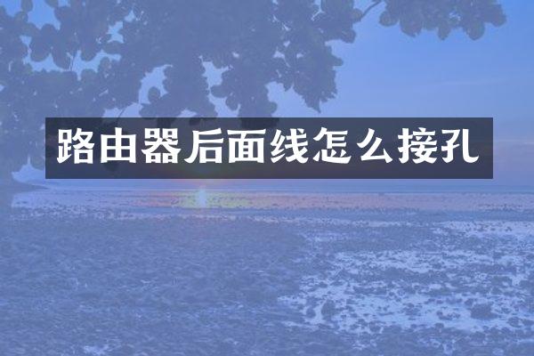路由器后面线怎么接孔