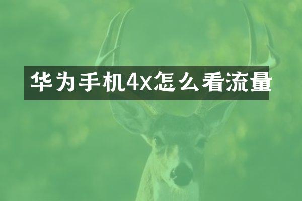 华为手机4x怎么看流量