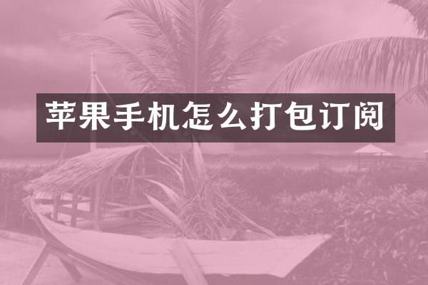 苹果手机怎么打包订阅