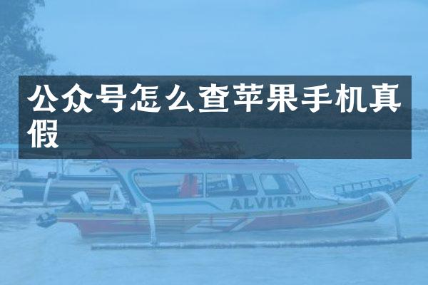 公众号怎么查苹果手机真假