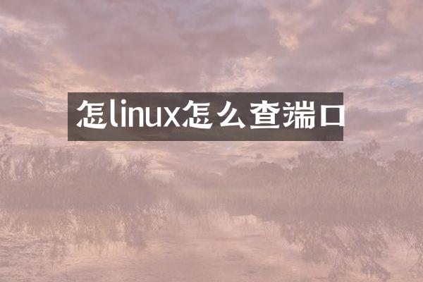 怎linux怎么查端口