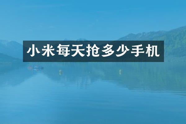 小米每天抢多少手机