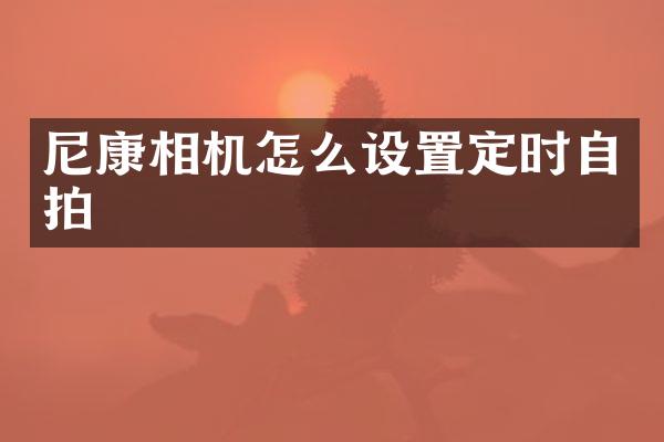 尼康相机怎么设置定时自拍