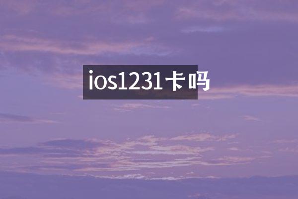 ios1231卡吗