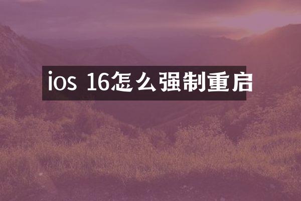 ios 16怎么强制重启
