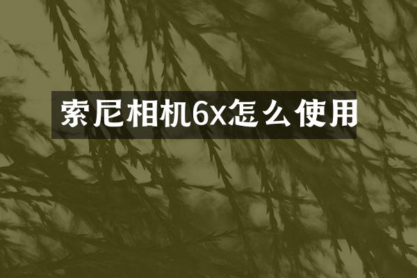 索尼相机6x怎么使用