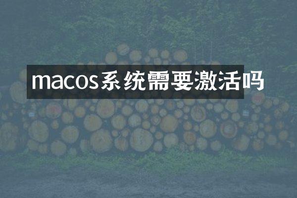macos系统需要激活吗