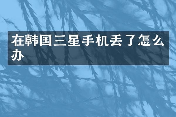 在韩国三星手机丢了怎么办