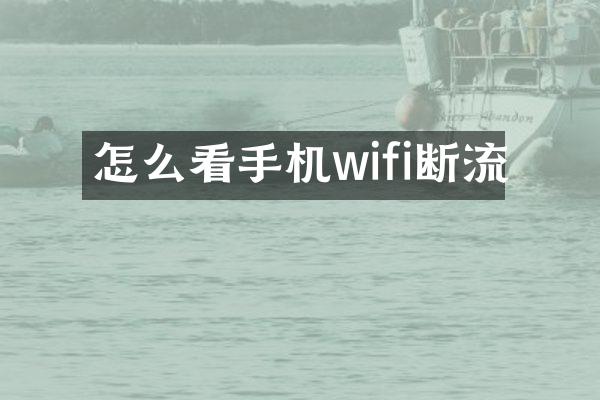 怎么看手机wifi断流
