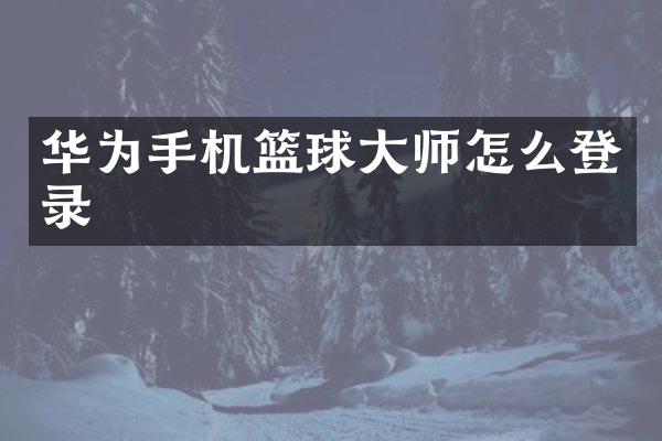 华为手机篮球大师怎么登录