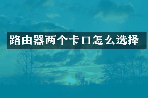 路由器两个卡口怎么选择