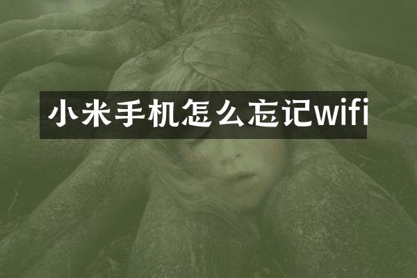 小米手机怎么忘记wifi