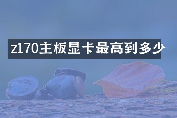 z170主板显卡最高到多少