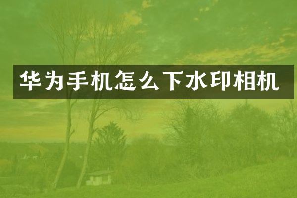 华为手机怎么下水印相机