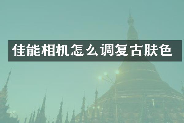 佳能相机怎么调复古肤色