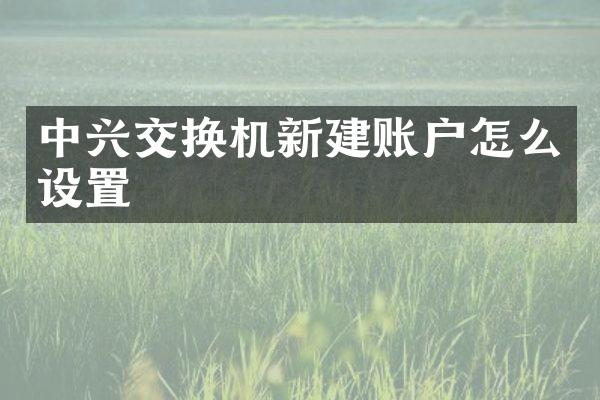 中兴交换机新建账户怎么设置