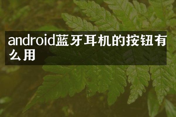 android蓝牙耳机的按钮有什么用