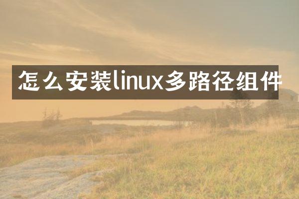 怎么安装linux多路径组件