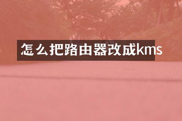 怎么把路由器改成kms