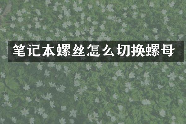 笔记本螺丝怎么切换螺母