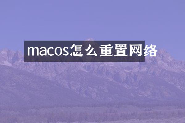 macos怎么重置网络