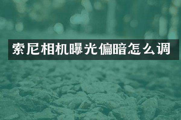 索尼相机曝光偏暗怎么调