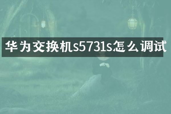 华为交换机s5731s怎么调试