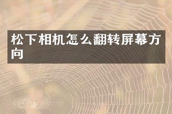 松下相机怎么翻转屏幕方向