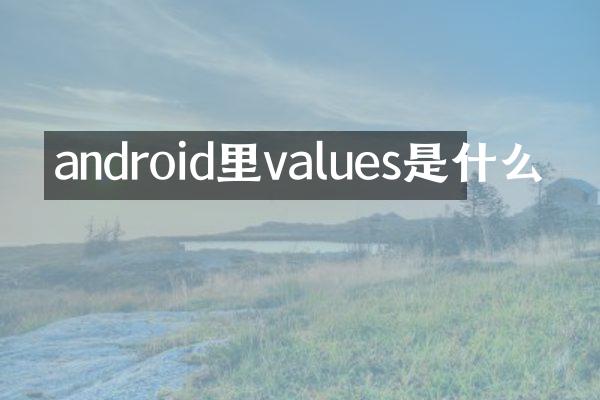 android里values是什么