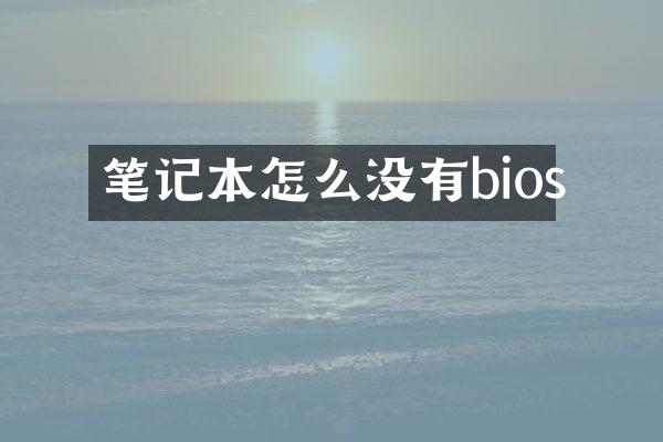 笔记本怎么没有bios