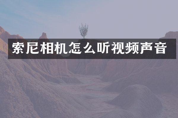 索尼相机怎么听视频声音