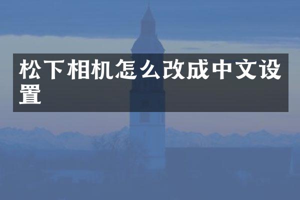 松下相机怎么改成中文设置