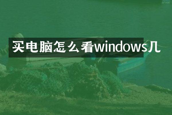 买电脑怎么看windows几