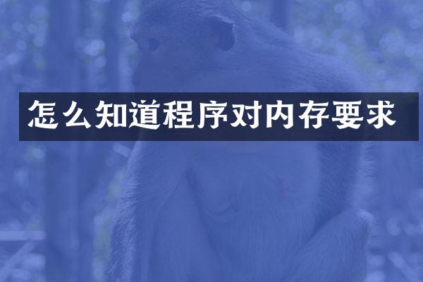 怎么知道程序对内存要求