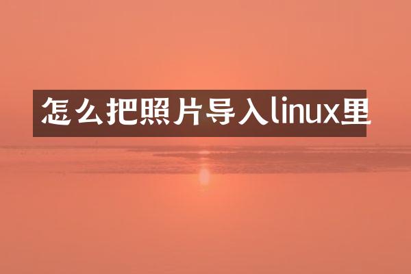 怎么把照片导入linux里