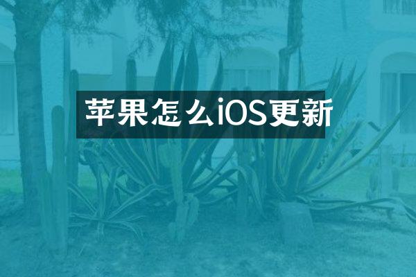 苹果怎么iOS更新