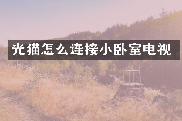 光猫怎么连接小卧室电视